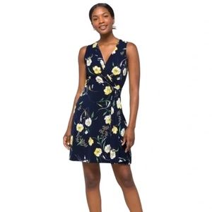Kaileigh Stitch Fix Seanna Faux Wrap Navy Floral Dress, M